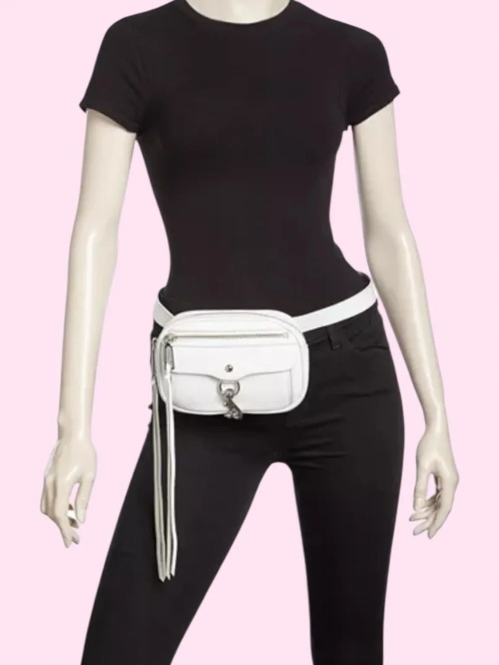 NWT REBECCA MINKOFF Blythe Leather Belt Bag - Optic White